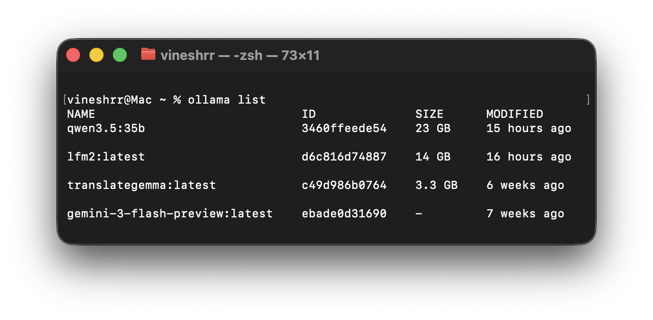Ollama local runtime state
