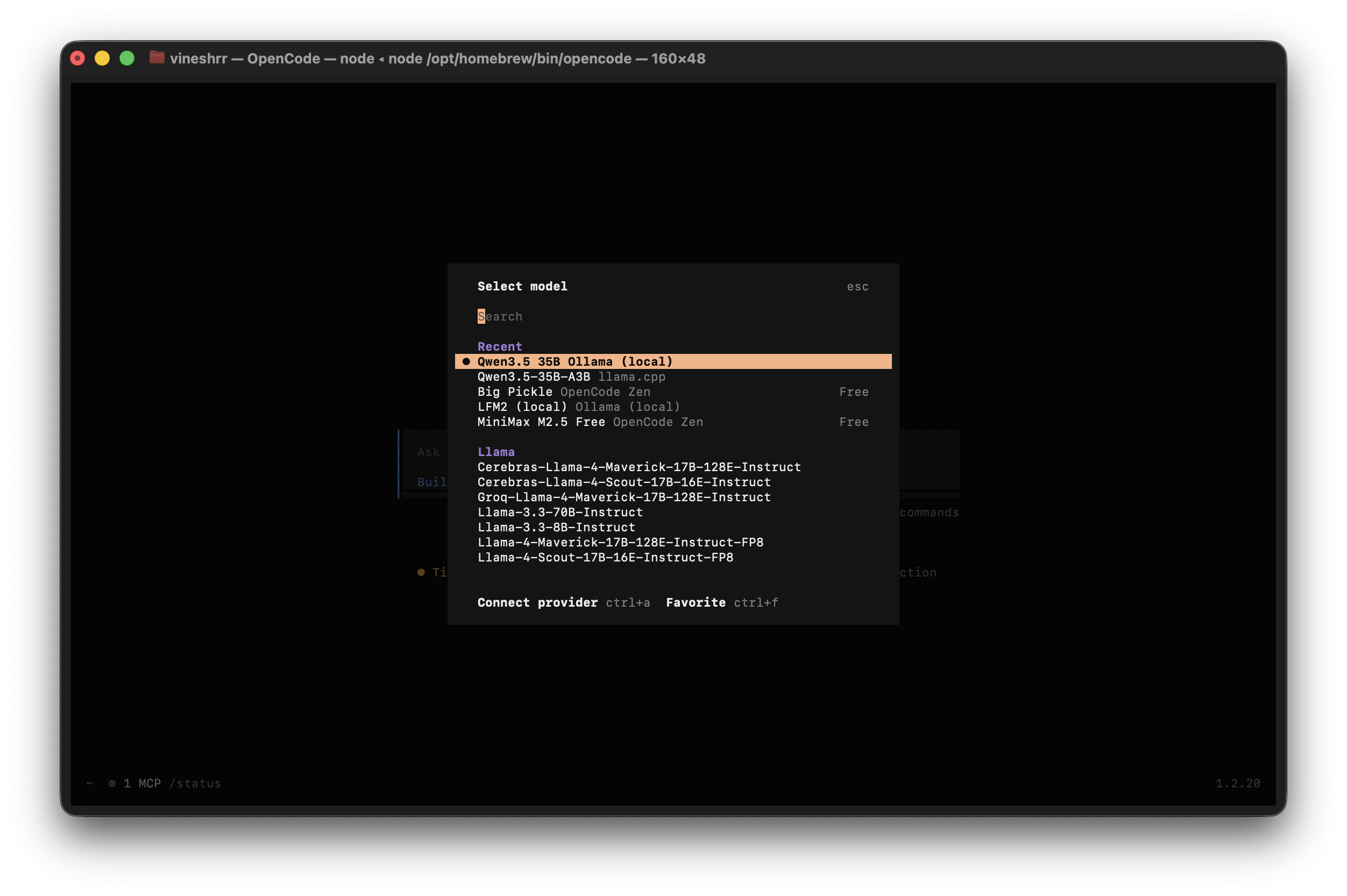 OpenCode local model configuration
